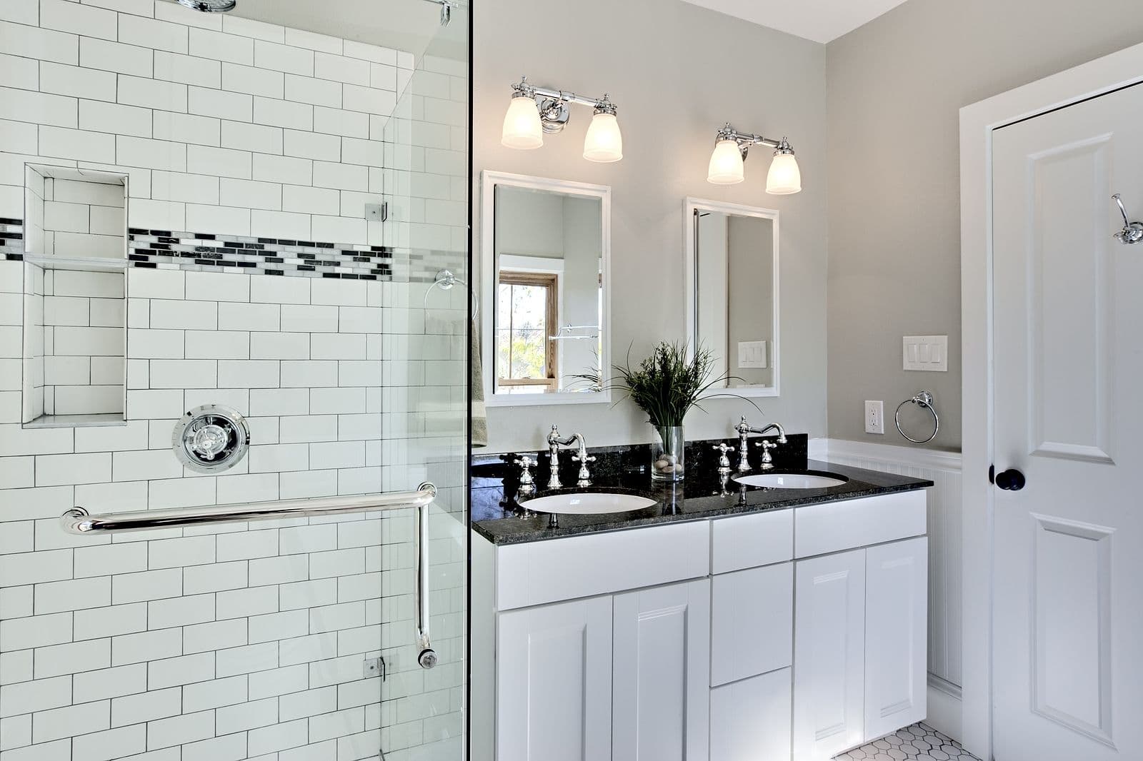 Bright White Remodel Bathroom and shower.